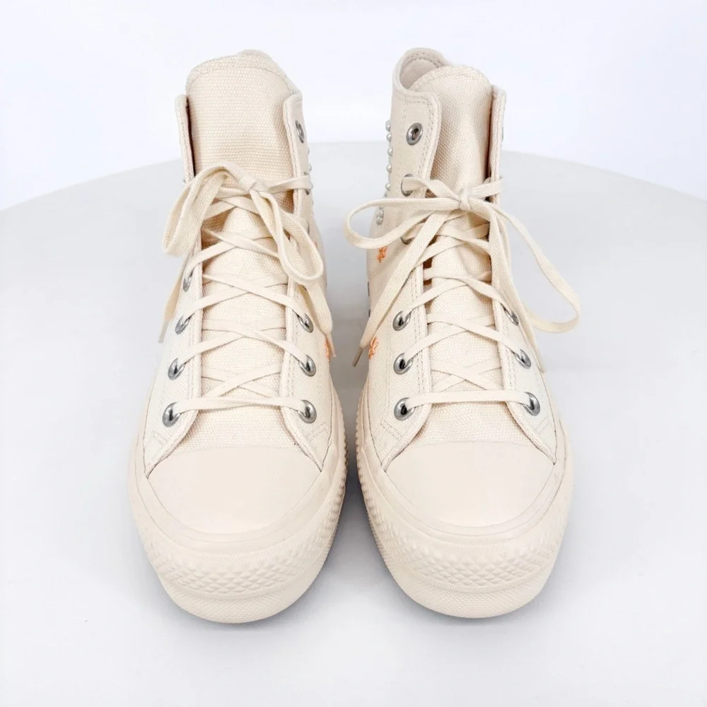 CONVERSE Chuck Taylor All Star Lift Platform Hi Pearls Cream Sneakers 10
